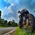 Black bajaj pulsar 220 modified