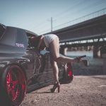 Girl and Nissan GTR