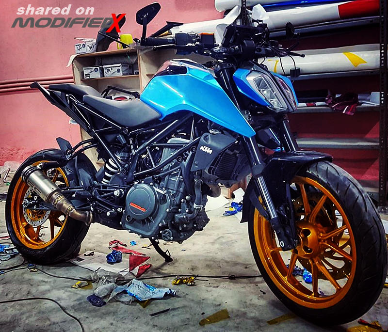2017 KTM Duke 390 Custom Blue Wrap modified first One We ve Seen 2017 KTM Duke 390 Custom Blue Wrap modified first One We ve Seen