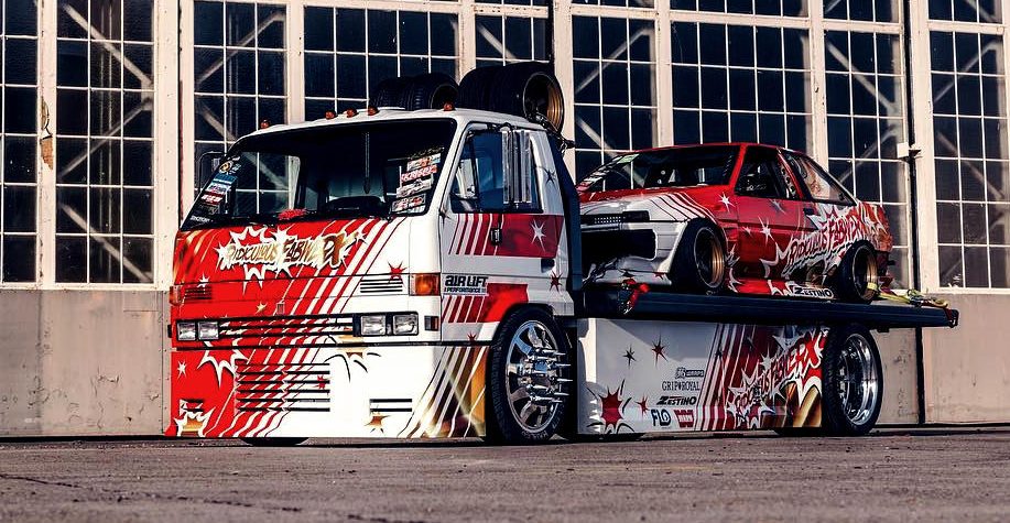 Baller Hauler Custom AE86 Corolla Drifter and Isuzu NPR Transporter