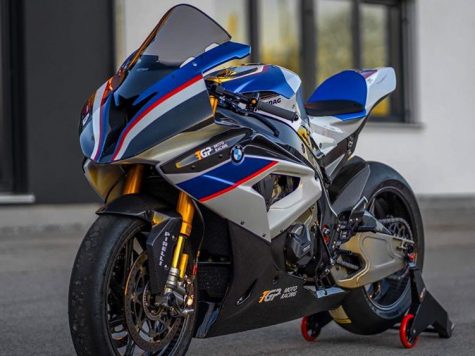 Beautiful BMW HP4 Blue red and white superbike