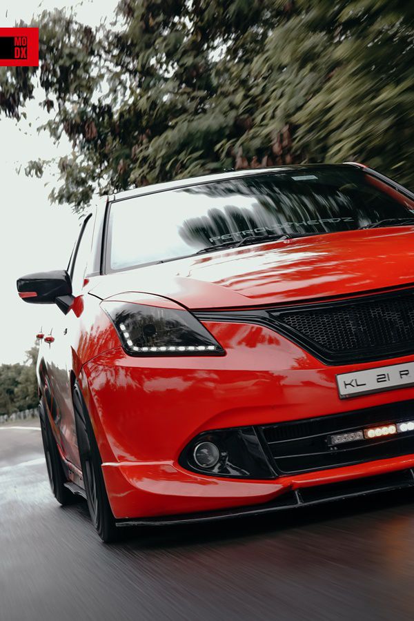 Modified Maruti Suzuki Baleno red