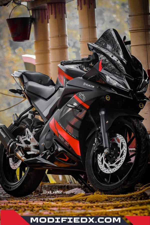 Modified Black Red Yamaha R15 V3 ModifiedX
